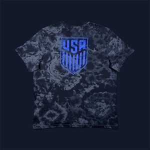 USMNT Nike Soccer Ignite Tie Dye Shirt Black Blue USMNT Men's X-Large